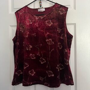 Dress Barn Floral Velvet Sleeveless Top